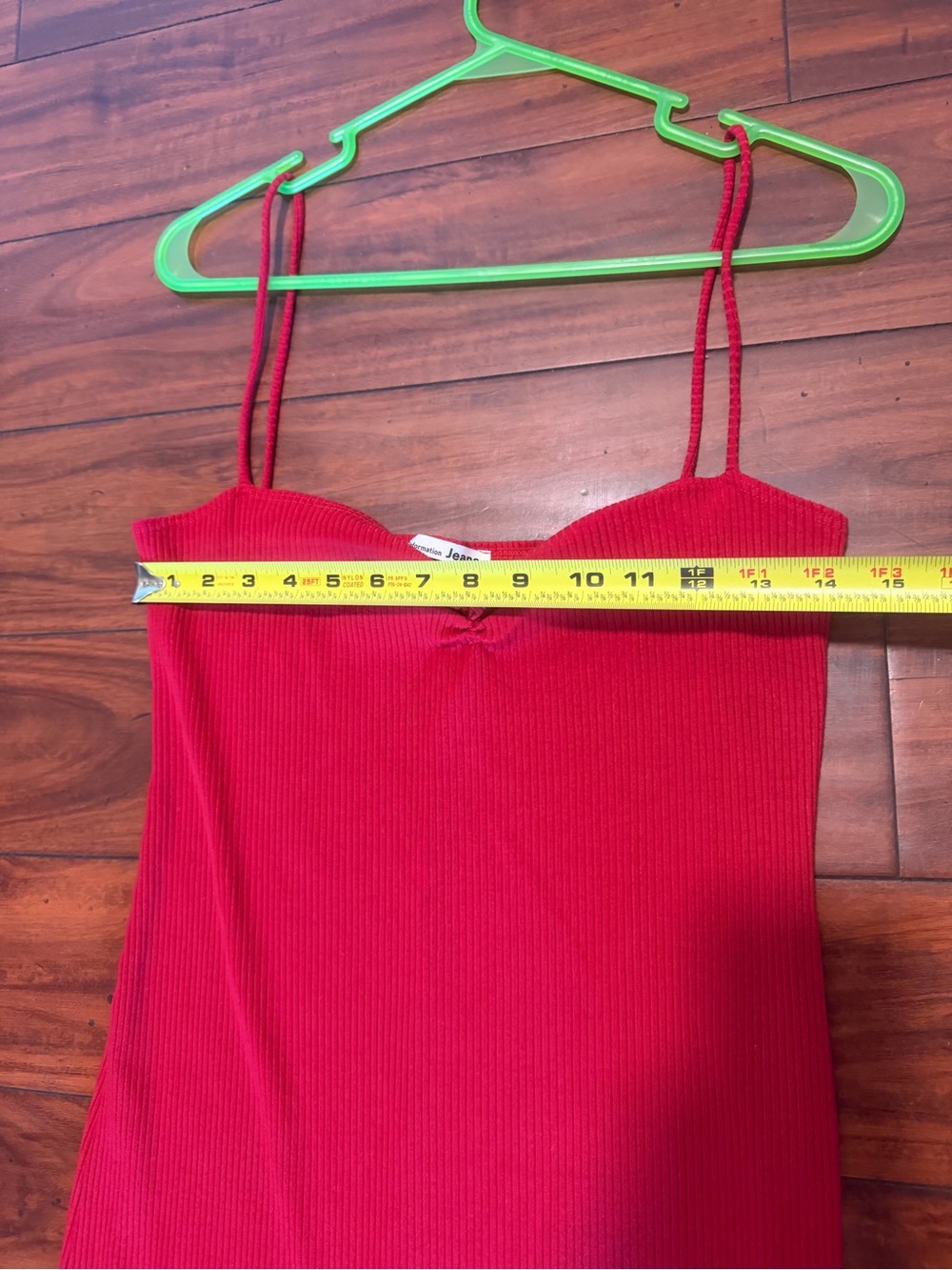 Reformation Red Ribbed Midi Slip Dress with Thin Straps - Picture 5 of 6